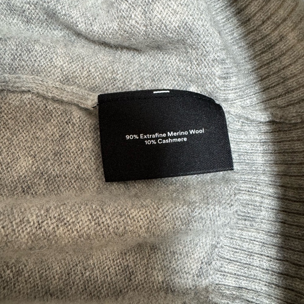 SUMMERSALT The Coziest Cashmere Blend Striped Crew-Rainbow Stripe on Wolf Size S - Picture 11 of 12